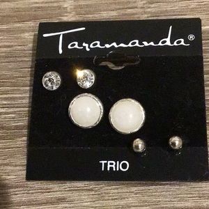 Taramanda Trio set of Stud Earrings Gold Tone